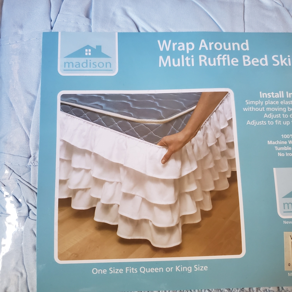 Bed Skirt Madison Blue Wrap-Around Multi Ruffle / Layered Ruffles NWT - Picture 5 of 6
